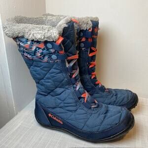 Columbia Kids 2 Minx Mid II Waterproof Omni Snow Boot Dark Mountain Melonade